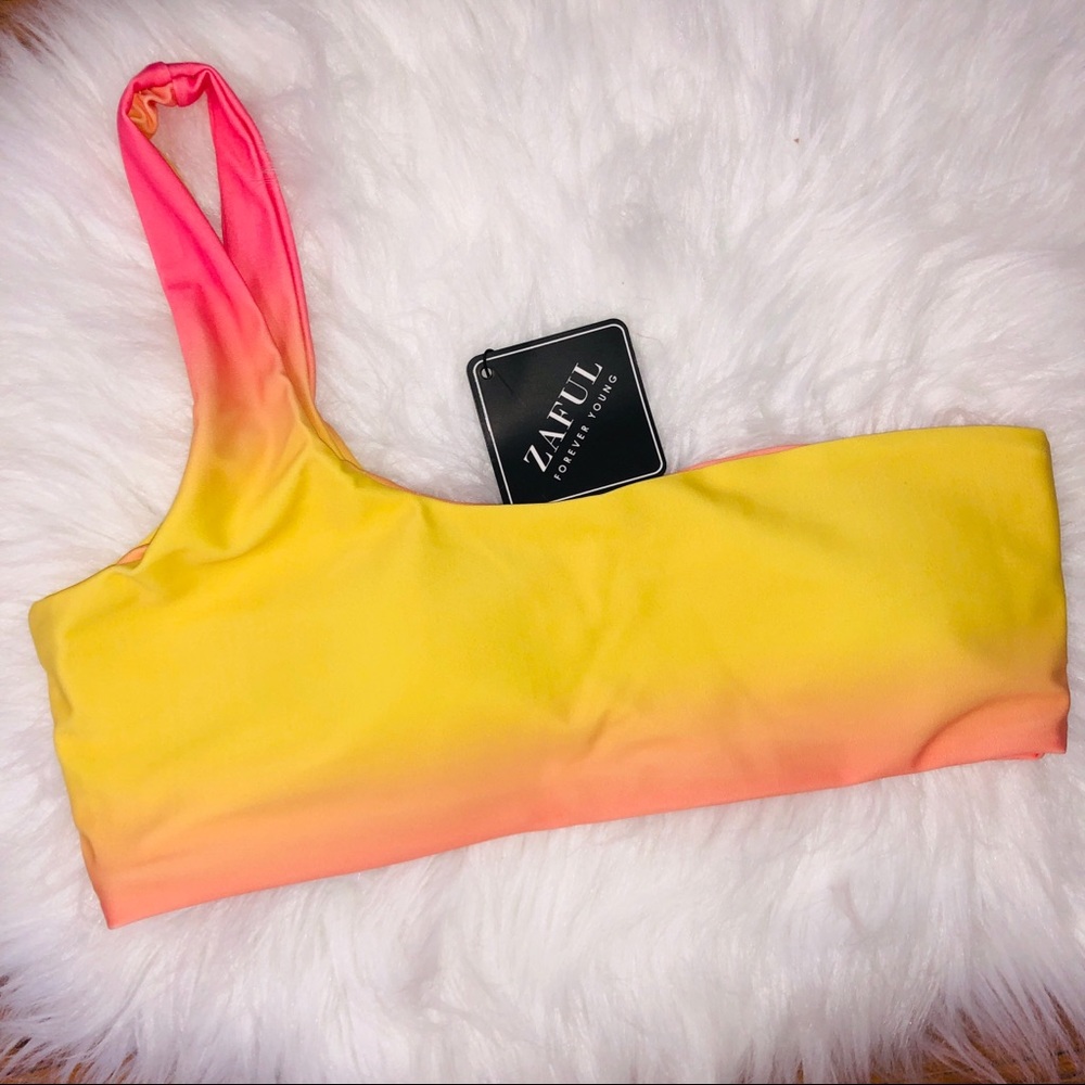 Multi-Colored, One-Shoulder Bikini Set - Picture 2 of 3